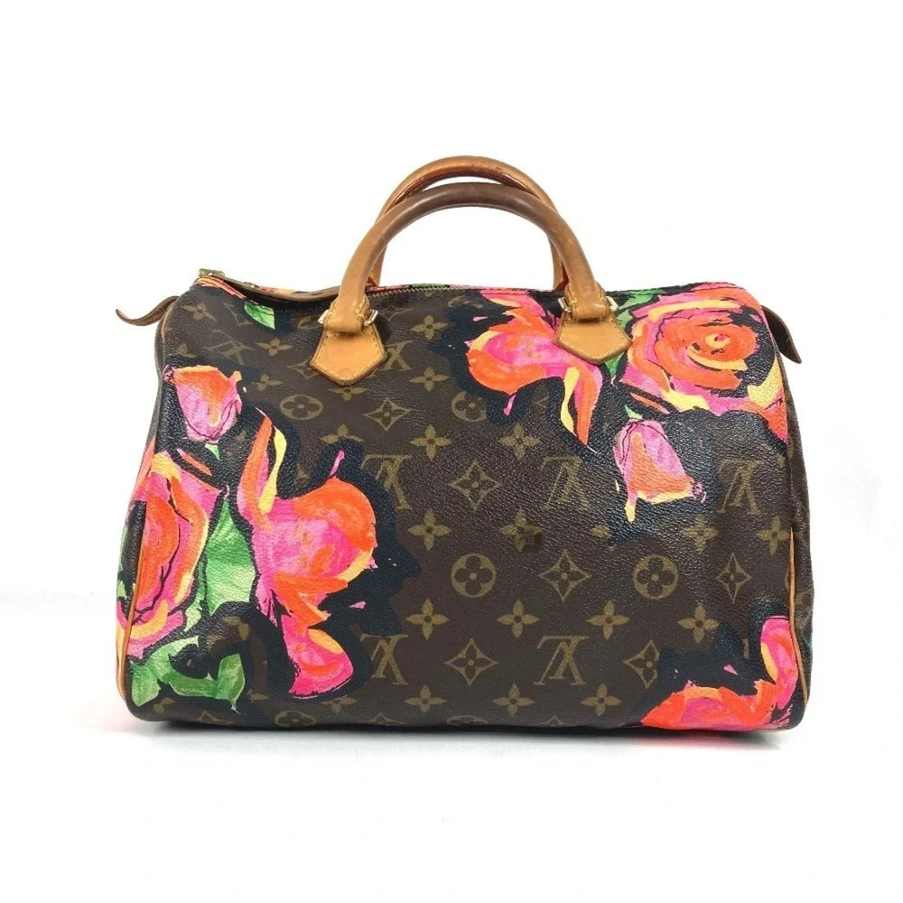 LOUIS VUITTON Authentic Brown Monogram Canvas Speedy 30 Boston Bag